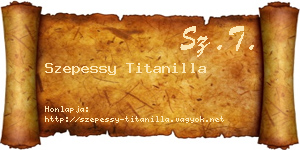 Szepessy Titanilla névjegykártya